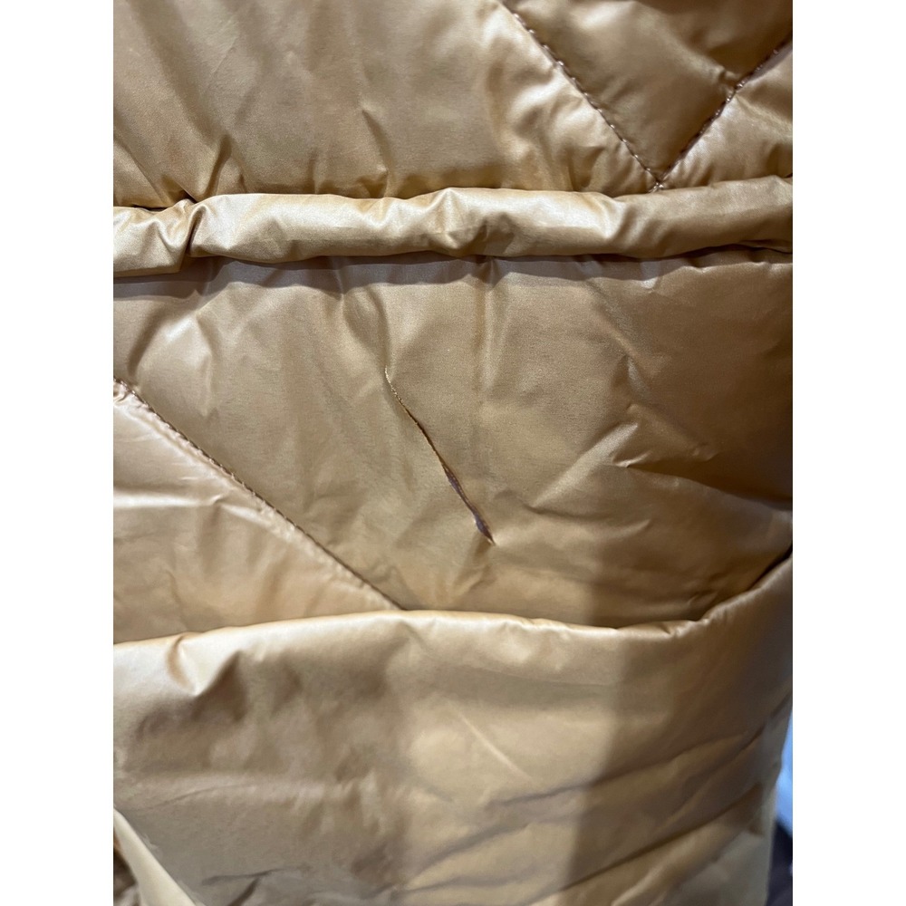 Mustard Yellow Quilted Longline Puffer Coat with Oversized Collar Size S - Picture 2 of 12